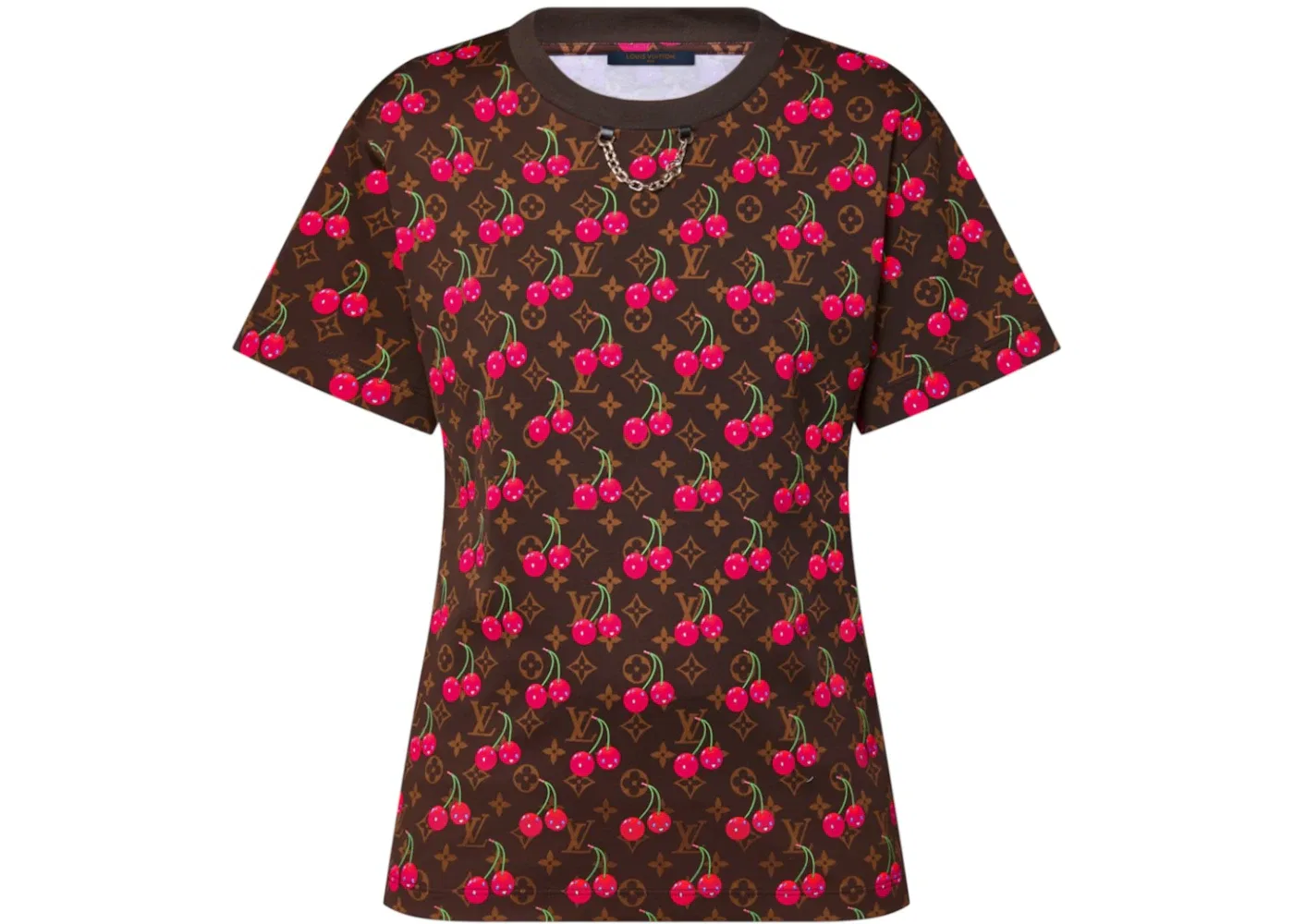 Мужская футболка с принтом Louis Vuitton x Takashi Murakami Cherry, Brown