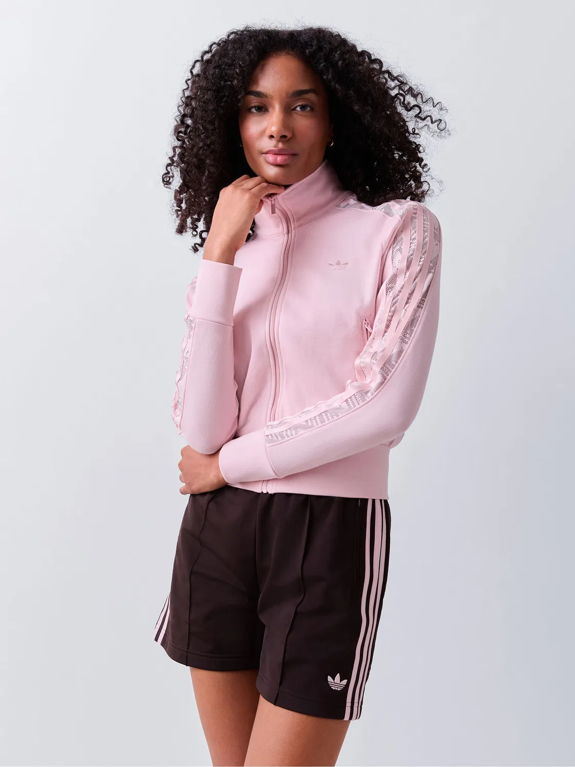 Толстовка с кружевом Firebird Lace, adidas Originals, розовый