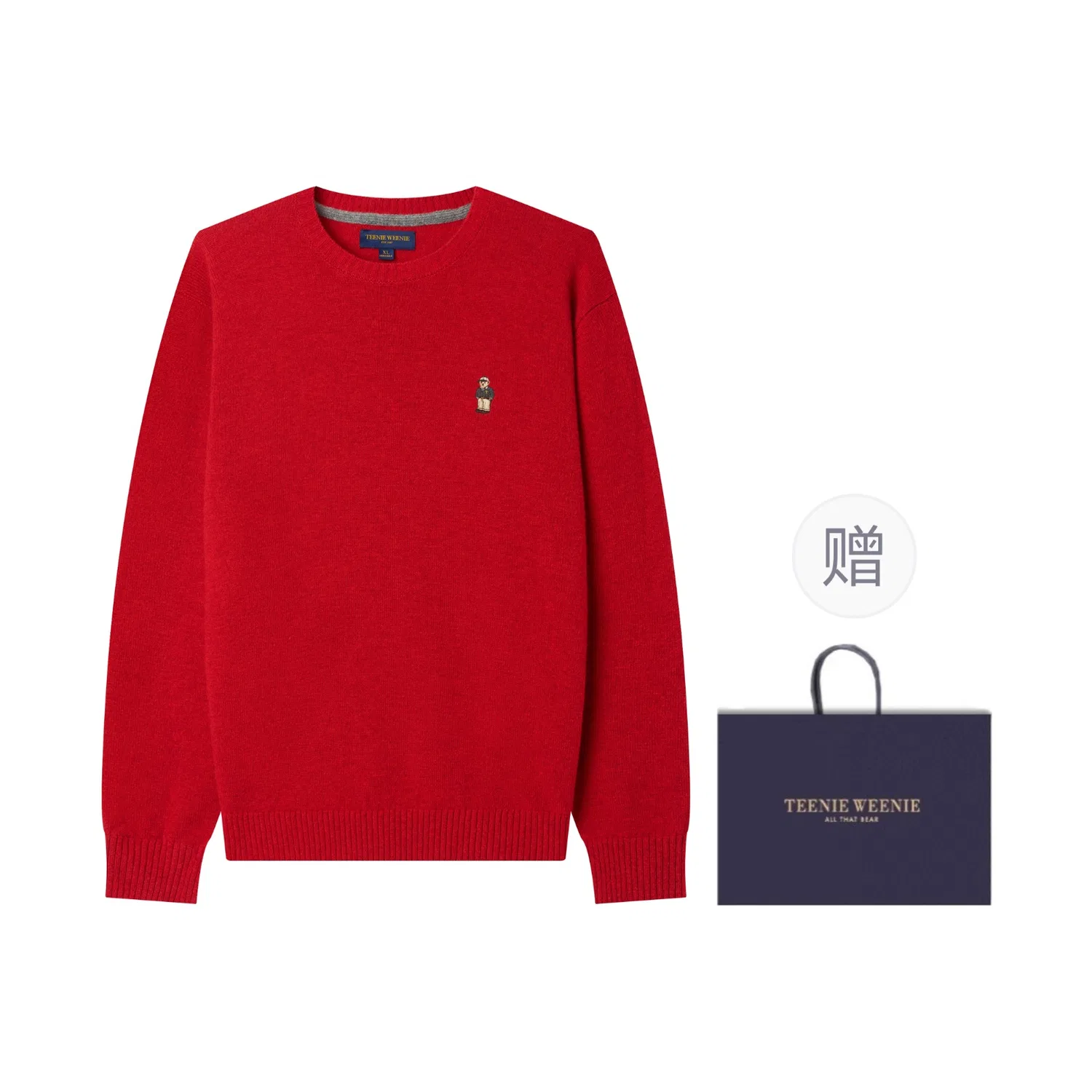 Детский свитер с принтом Evergreen Preppy Style Teenie Weenie Men, Red Shopping Bag
