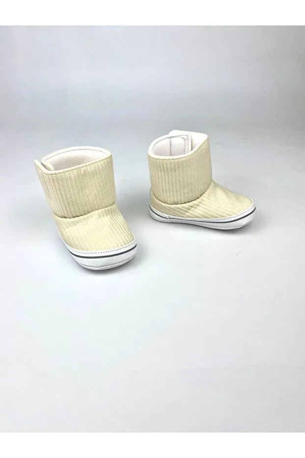 Детские пинетки-сапожки без каблука Baby panduf booties Bebekyol, Nude Color — фото 4
