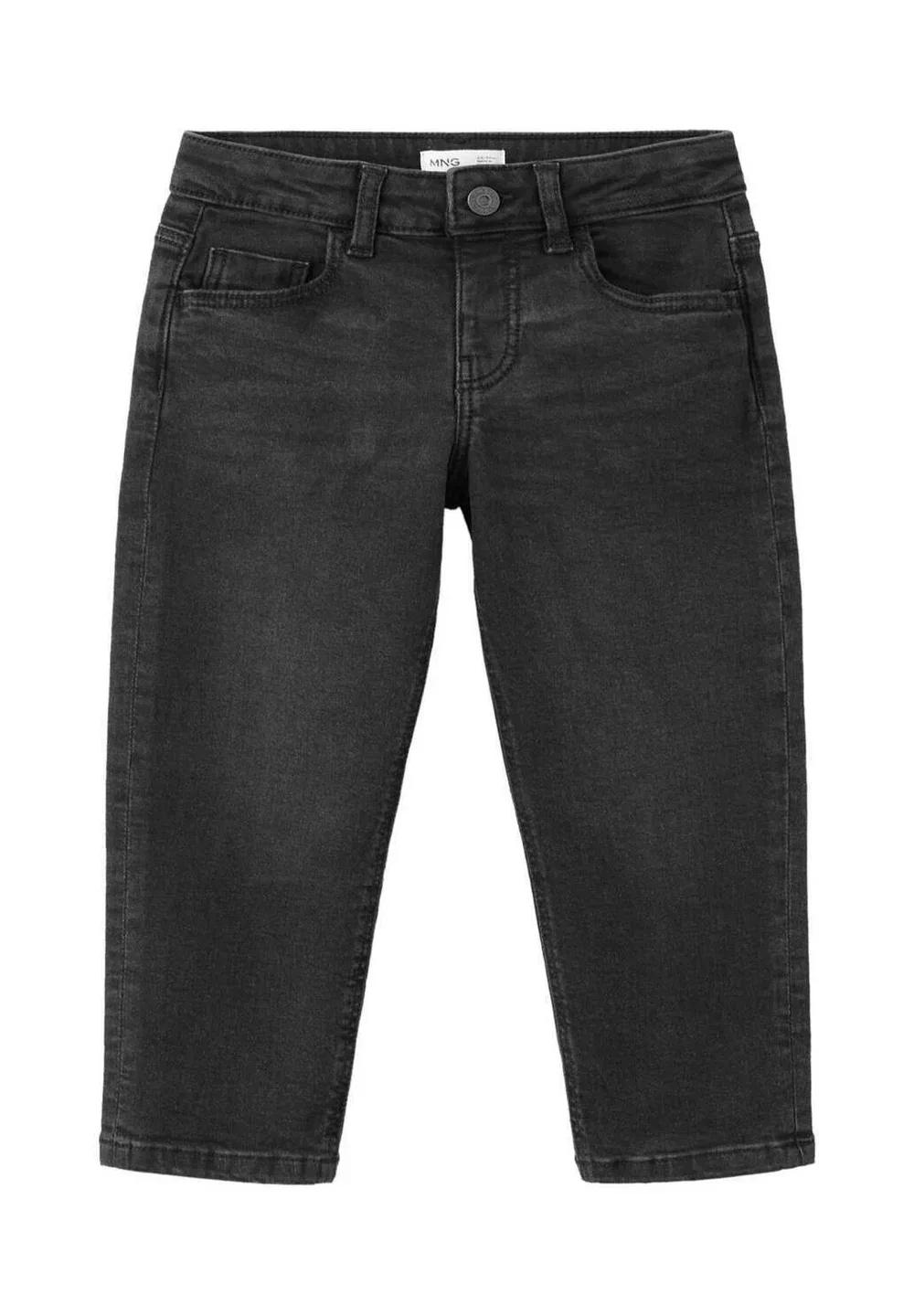 Детские джинсы прямого кроя Mango Kids, Black Denim