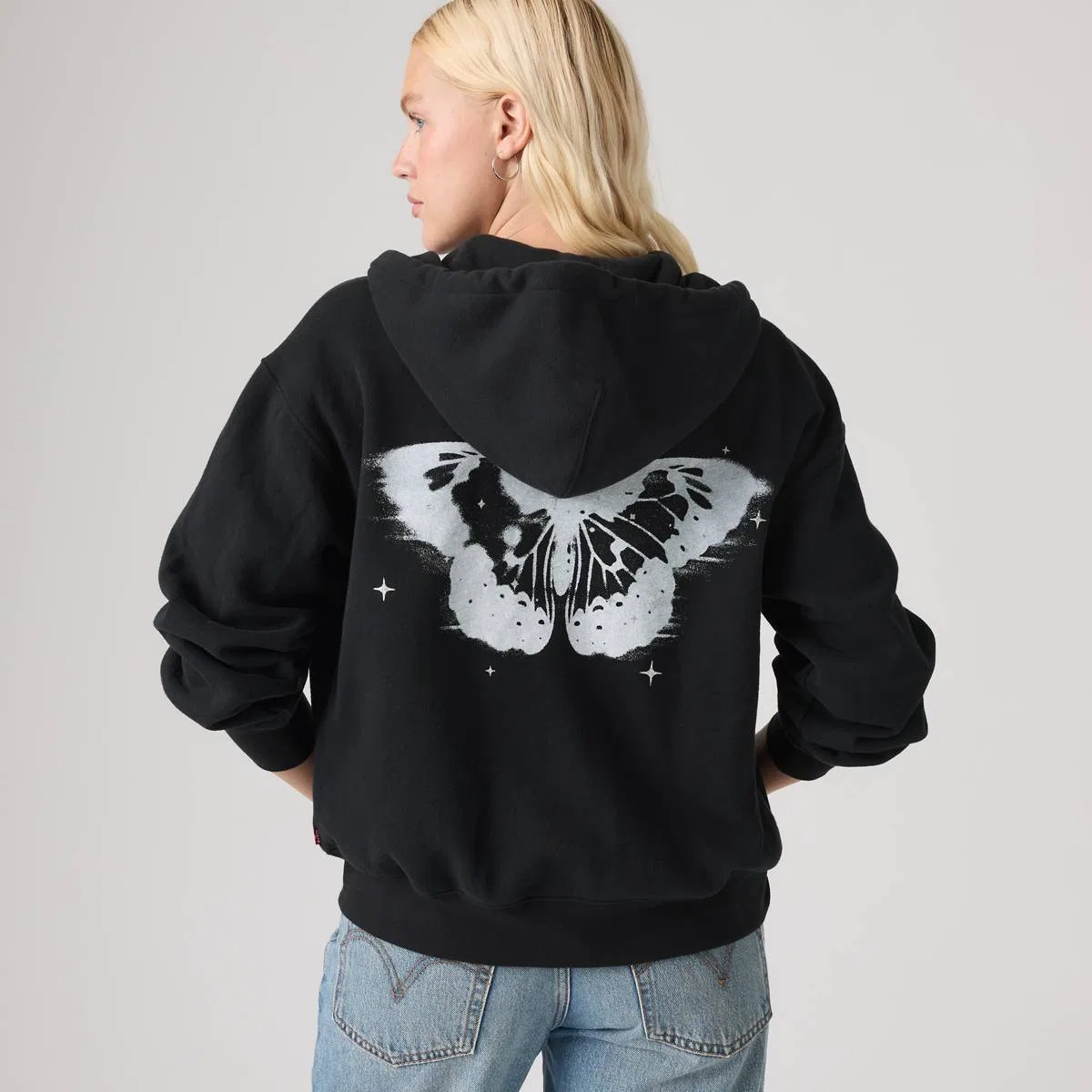 Повседневная толстовка на молнии Levi's, Hoodie Dreamy Butterfly Anthracite - Black