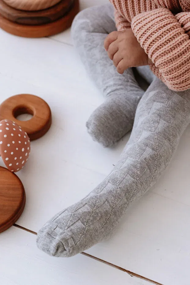 Детские колготки с рисунком для новорожденных Elsisocks, Grey