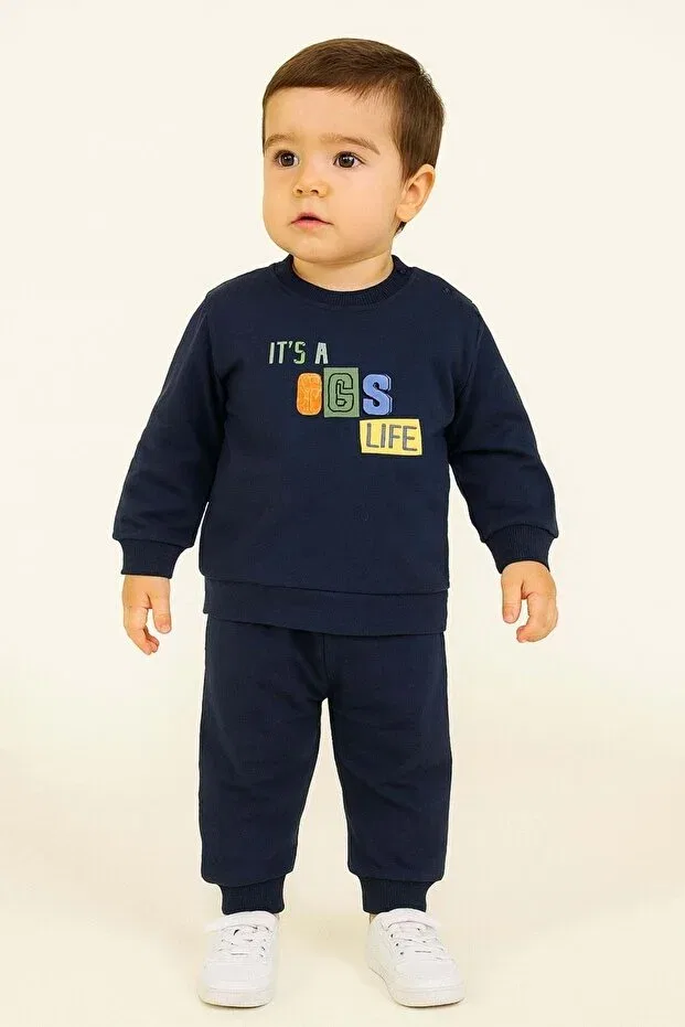 Детский спортивный костюм с принтом It's A Dog's Life Ww Waka Waka Kids Store, Navy Blue
