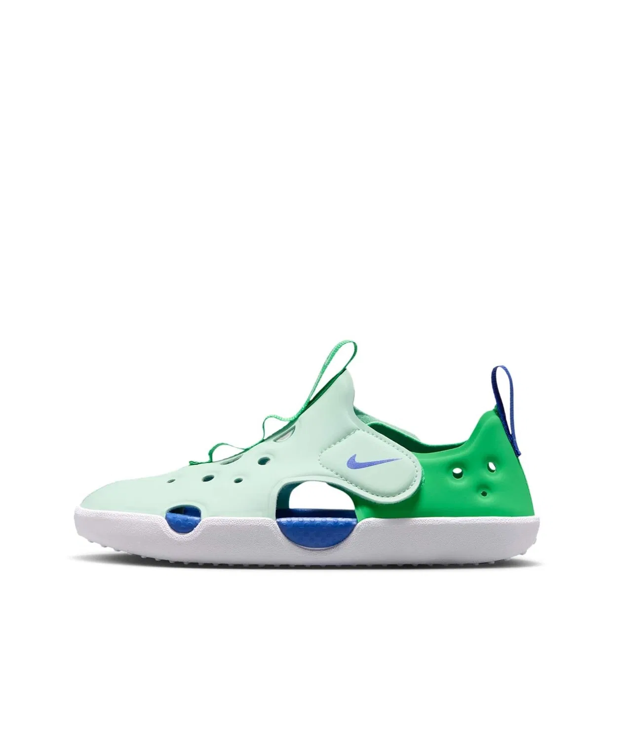Детские сандалии с закрытым носком и пяткой, с ремешками, модель Sunray Protect 4 NIKE, Arctic Green/Green Spark/White/Racer Blue