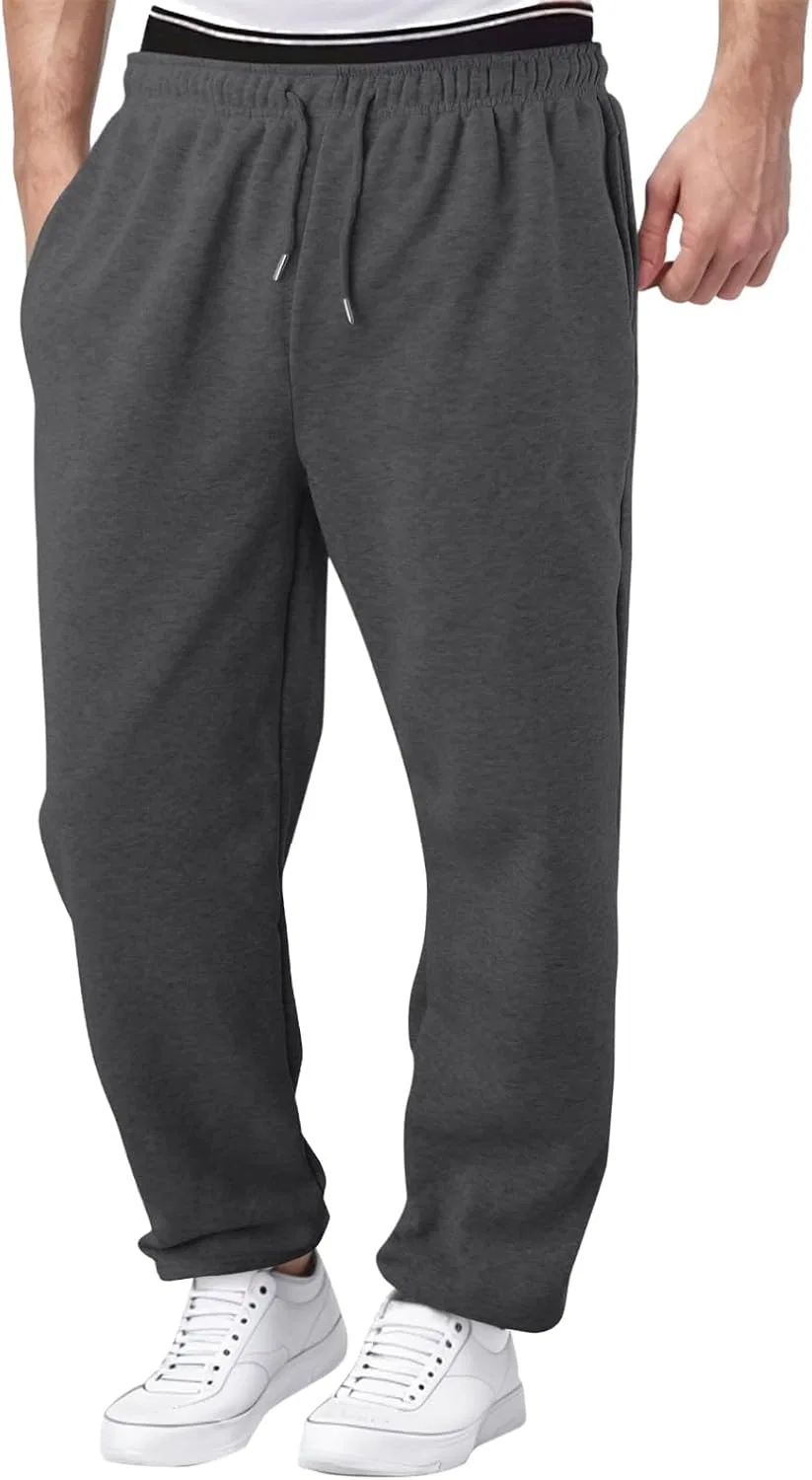 Мужские спортивные штаны на флисе с эластичным поясом, 3 шт, Blue Black Dark Gray — фото 4
