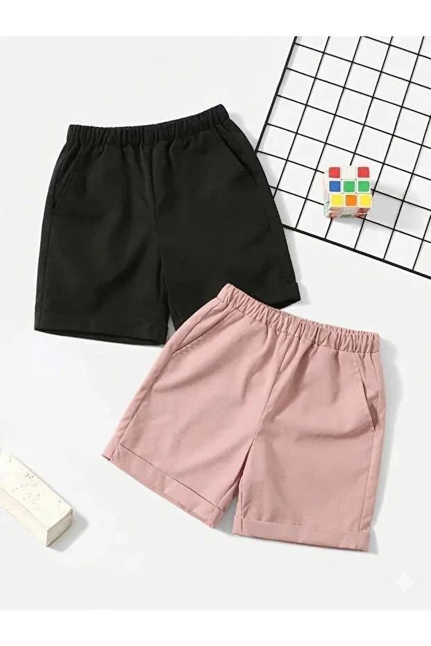 Детские шорты для девочек с принтом Shop, Pink