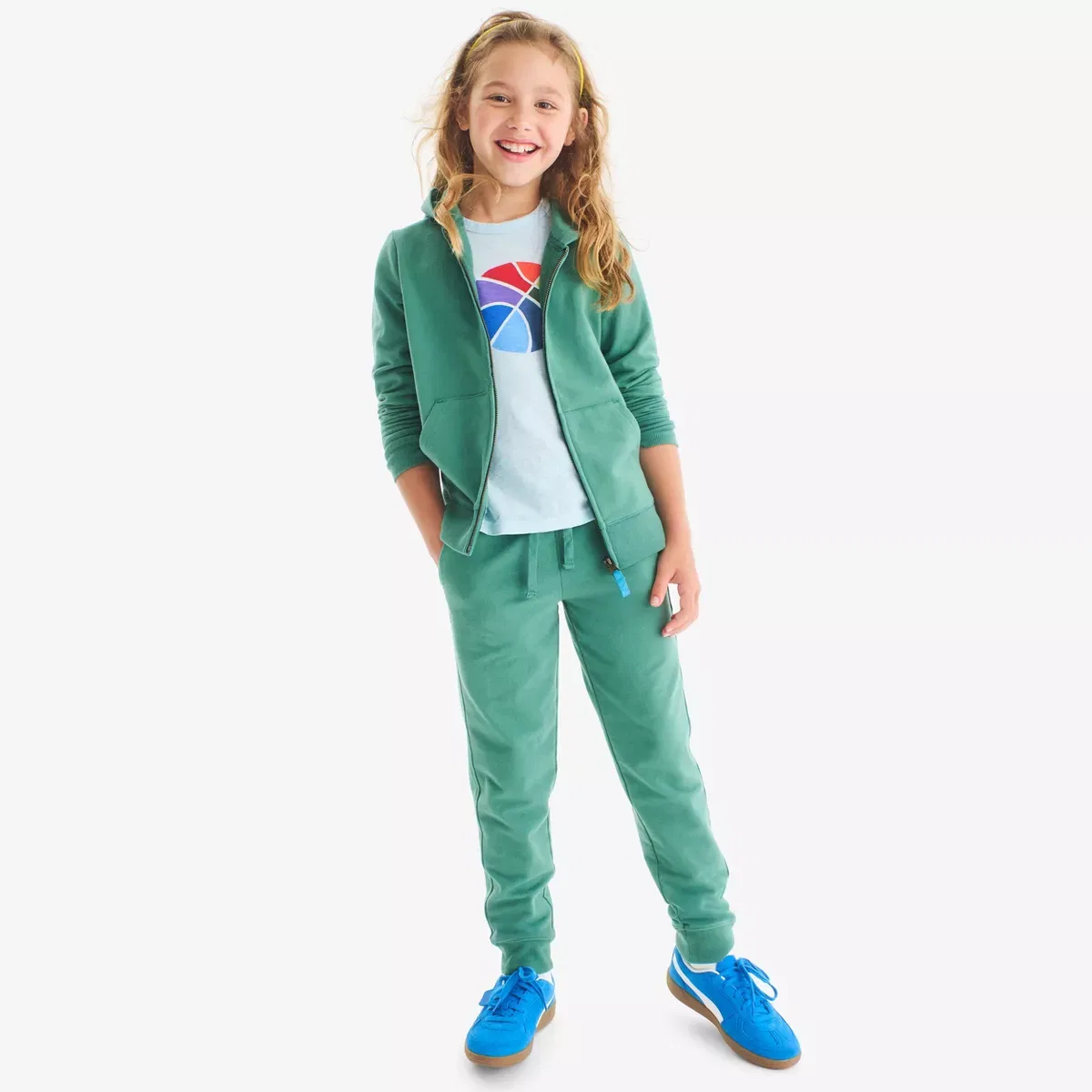 Детские джоггеры для девочек хлопковые Primary, Grass — фото 3