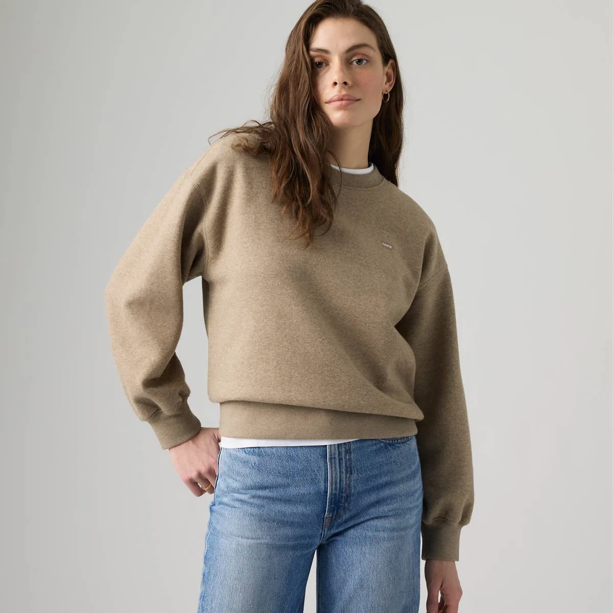 Повседневная толстовка с круглым вырезом Levi's, Taupe Gray Heather - Brown