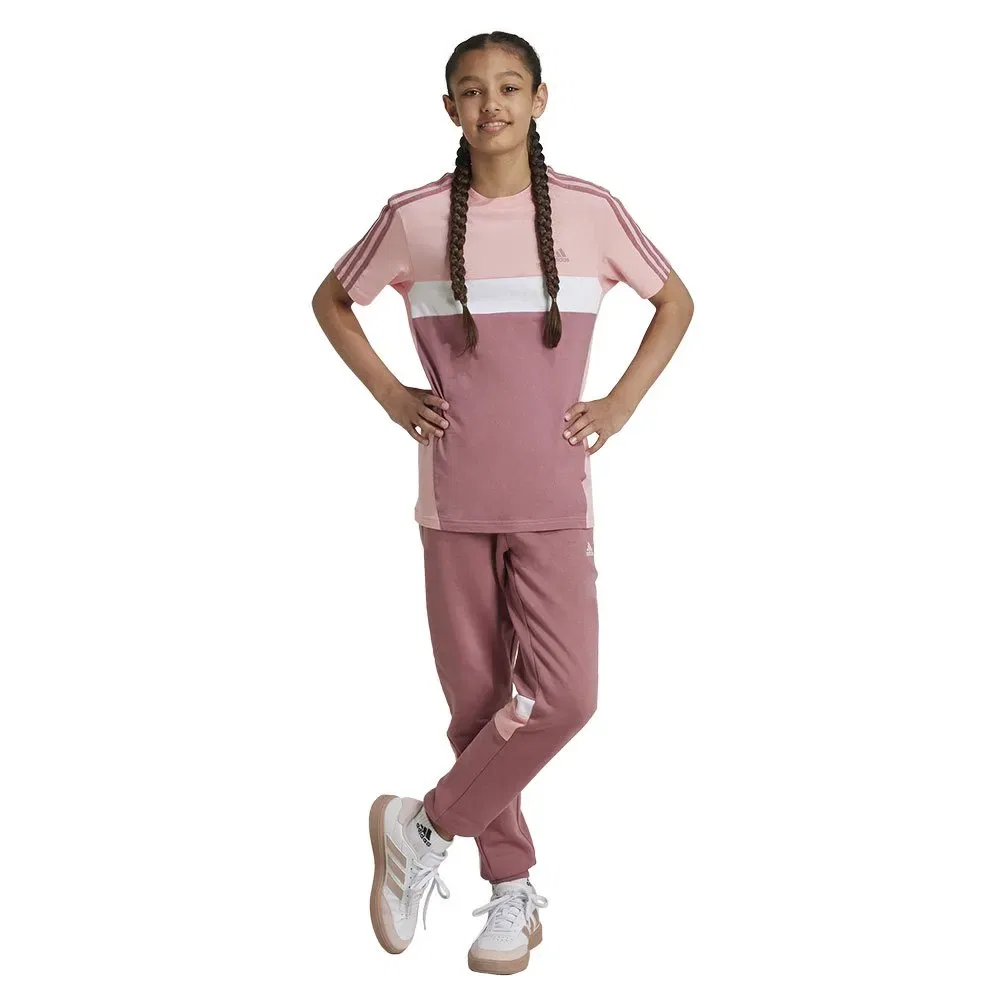 Спортивные брюки на молнии Adidas Tiberio 3 Stripes Colorblock Fleece, розовый — фото 4