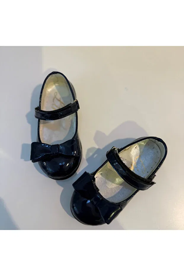 Детские балетки для девочек из лакированной кожи Lika, Navy Blue