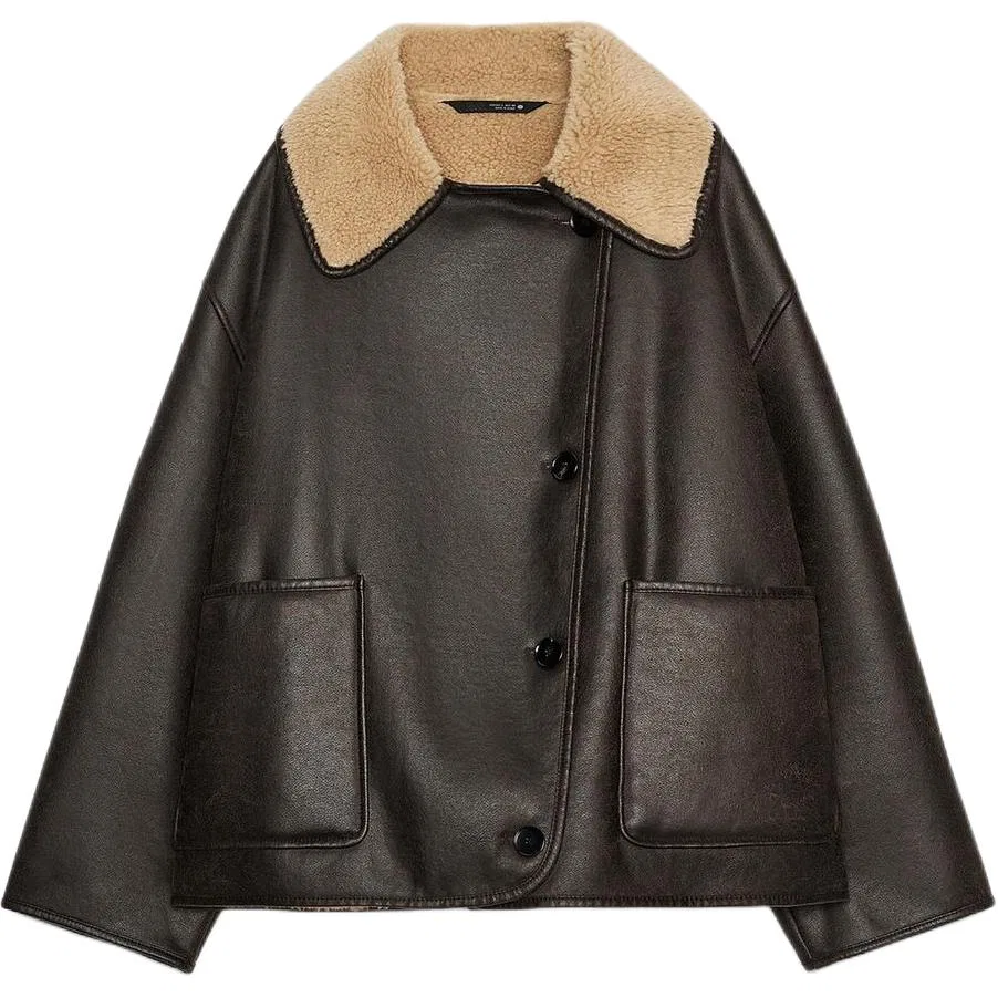 Женское пальто ZARA, Brown/Nude