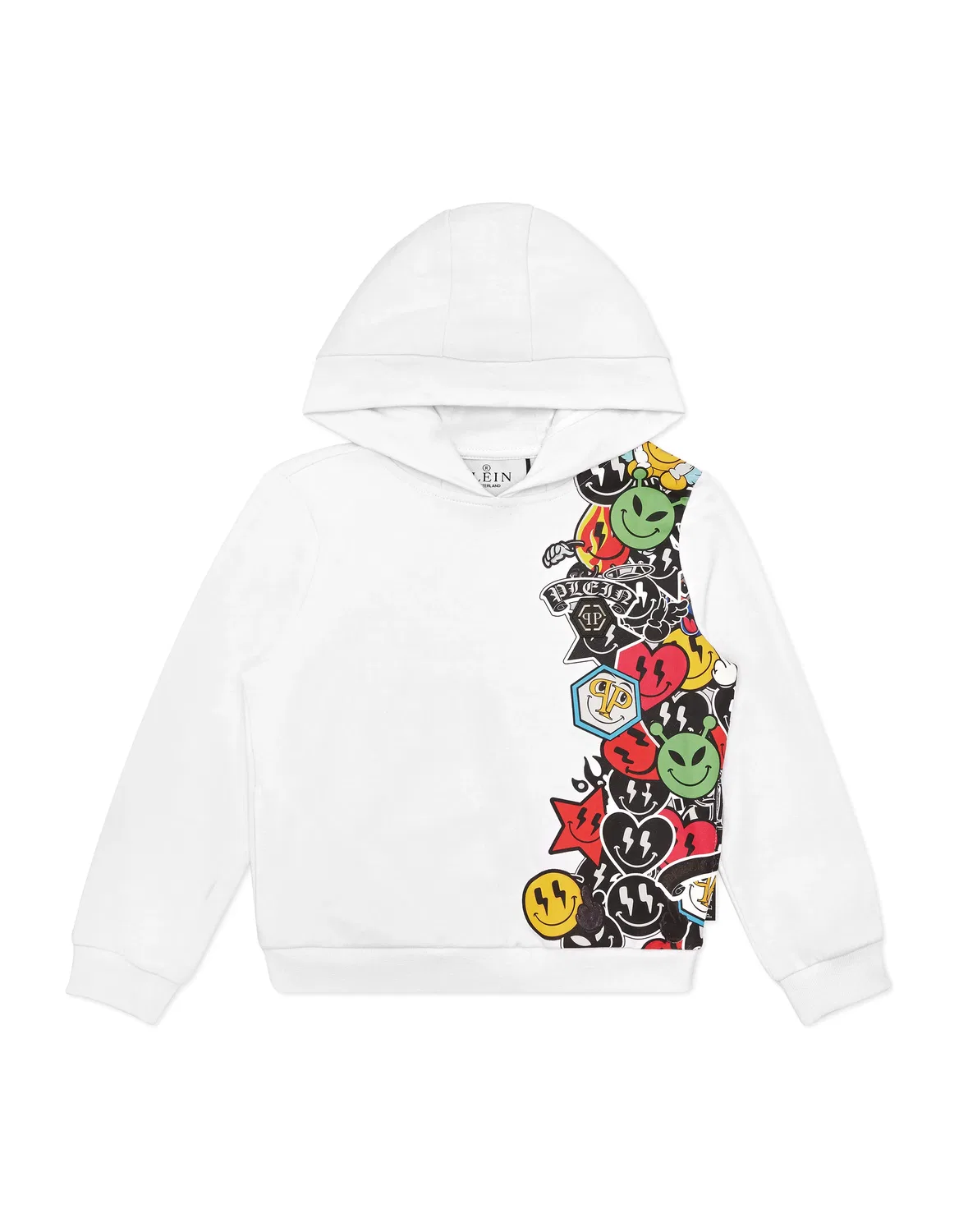Детское худи с капюшоном и принтом Smile PHILIPP PLEIN, White