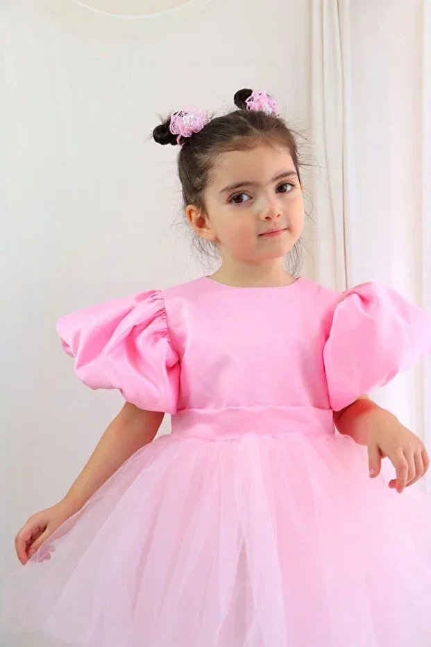 Детское платье для девочек с коротким рукавом Gül Baby, Pink — фото 2