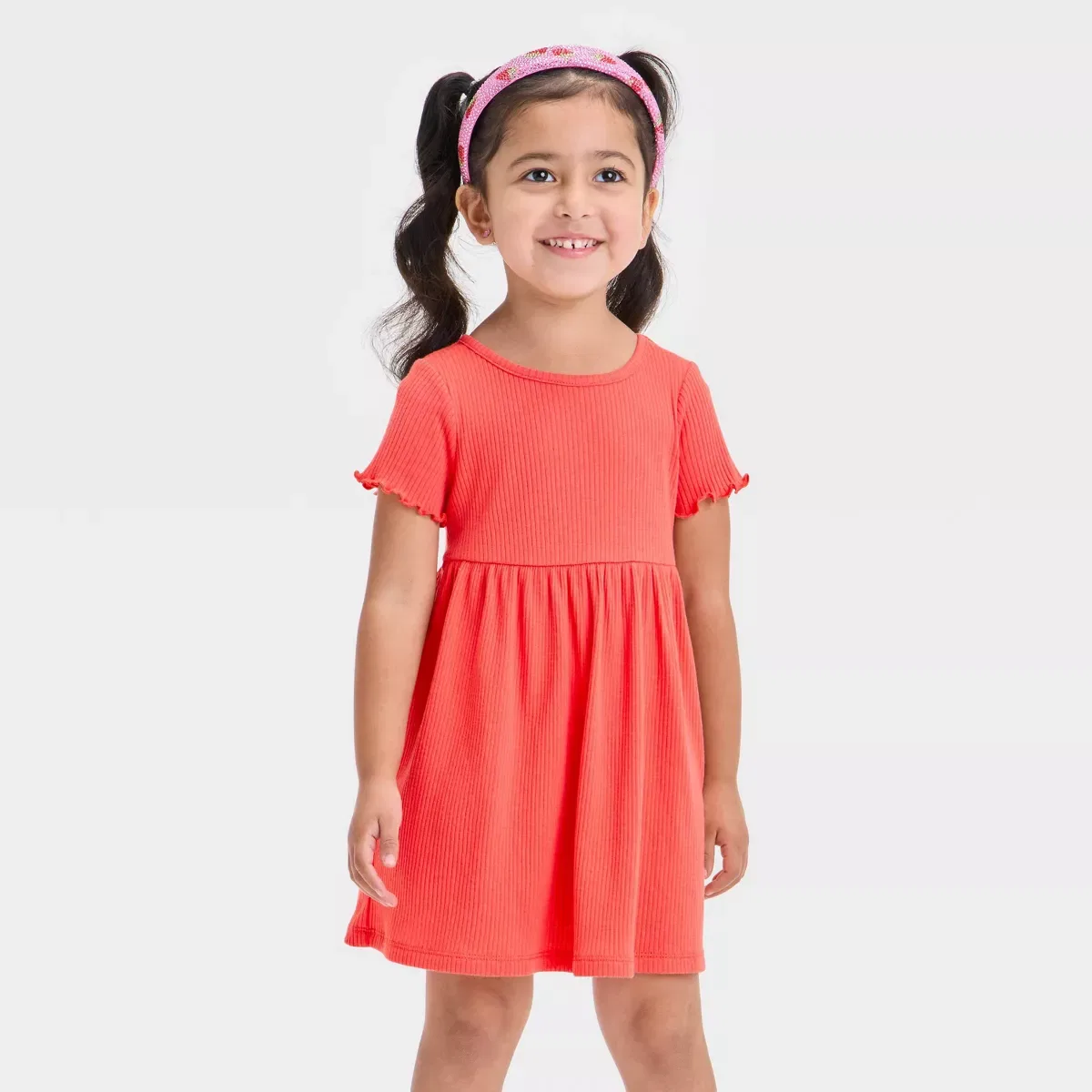 Детское платье для девочек с коротким рукавом Cat & Jack, Coral Orange