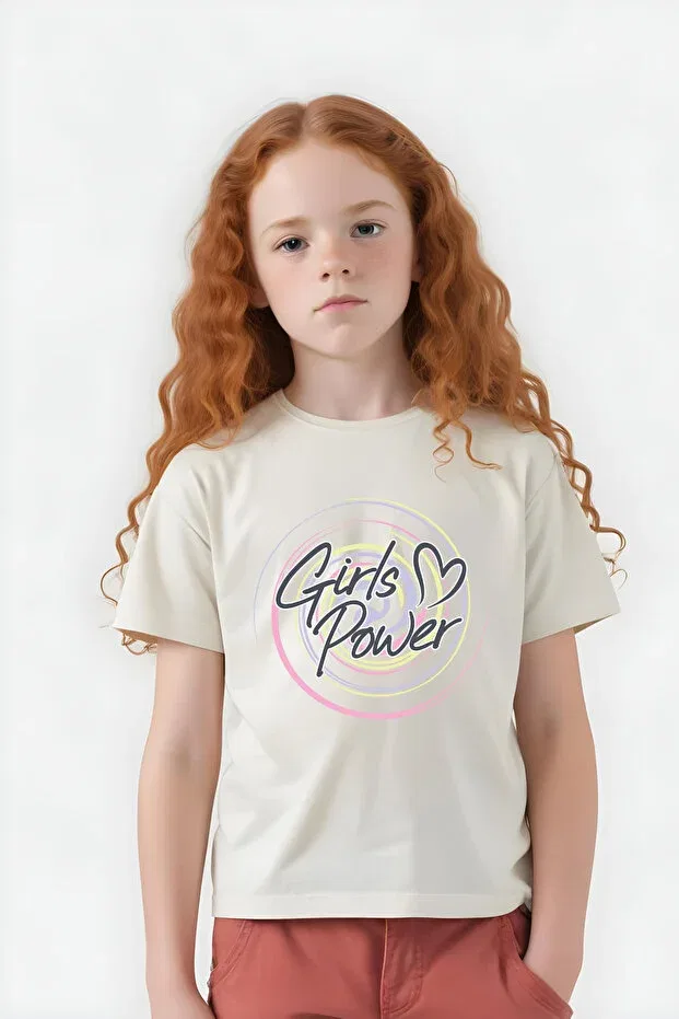 Детский комплект футболок для девочек с принтом Panda Power Girls Fyk Collection, Lilac-Orange-Cream-Salmon-Yellow — фото 4