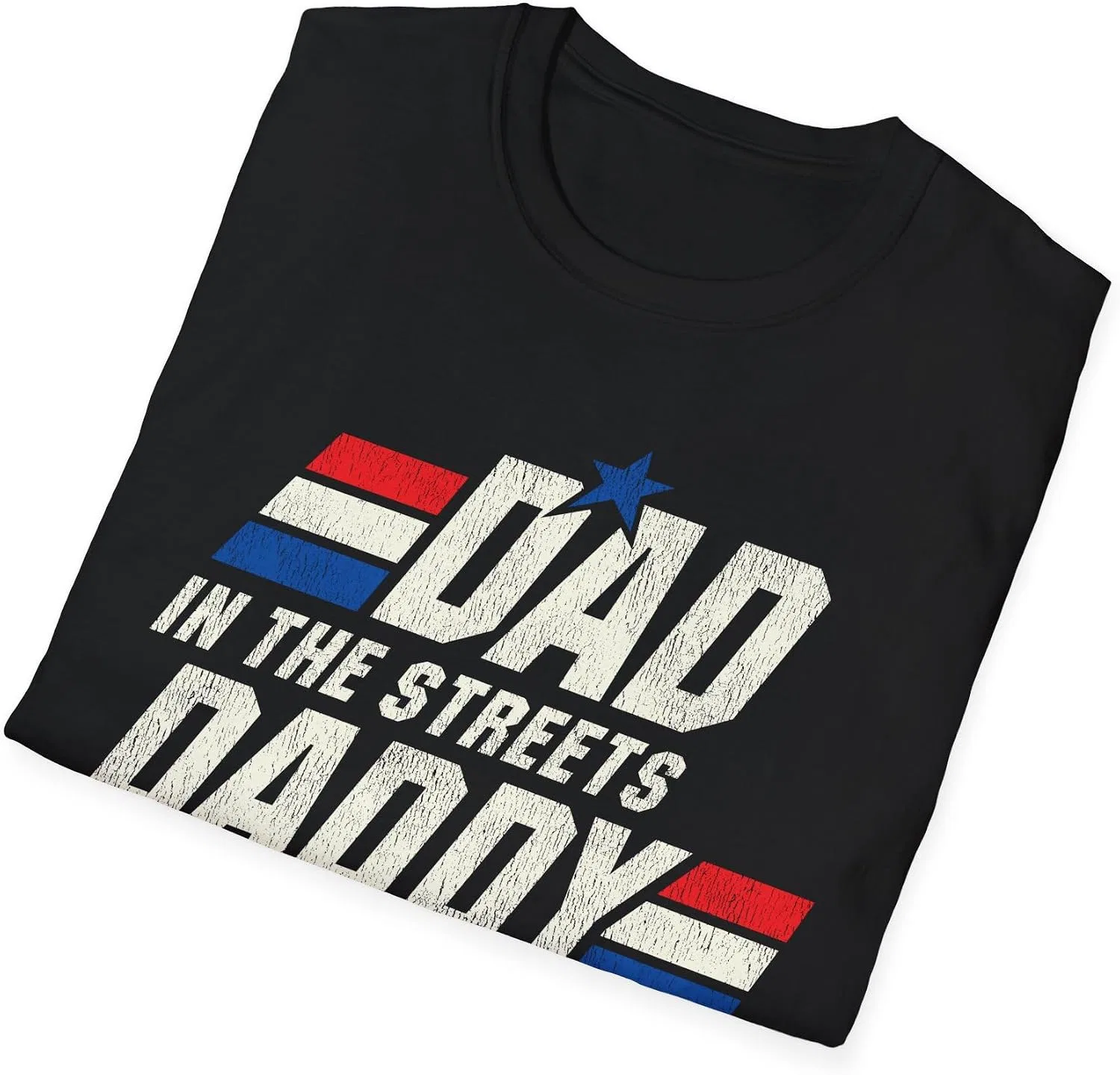 Мужская футболка с принтом Dad in The Streets Daddy in The Sheets, чёрный — фото 4