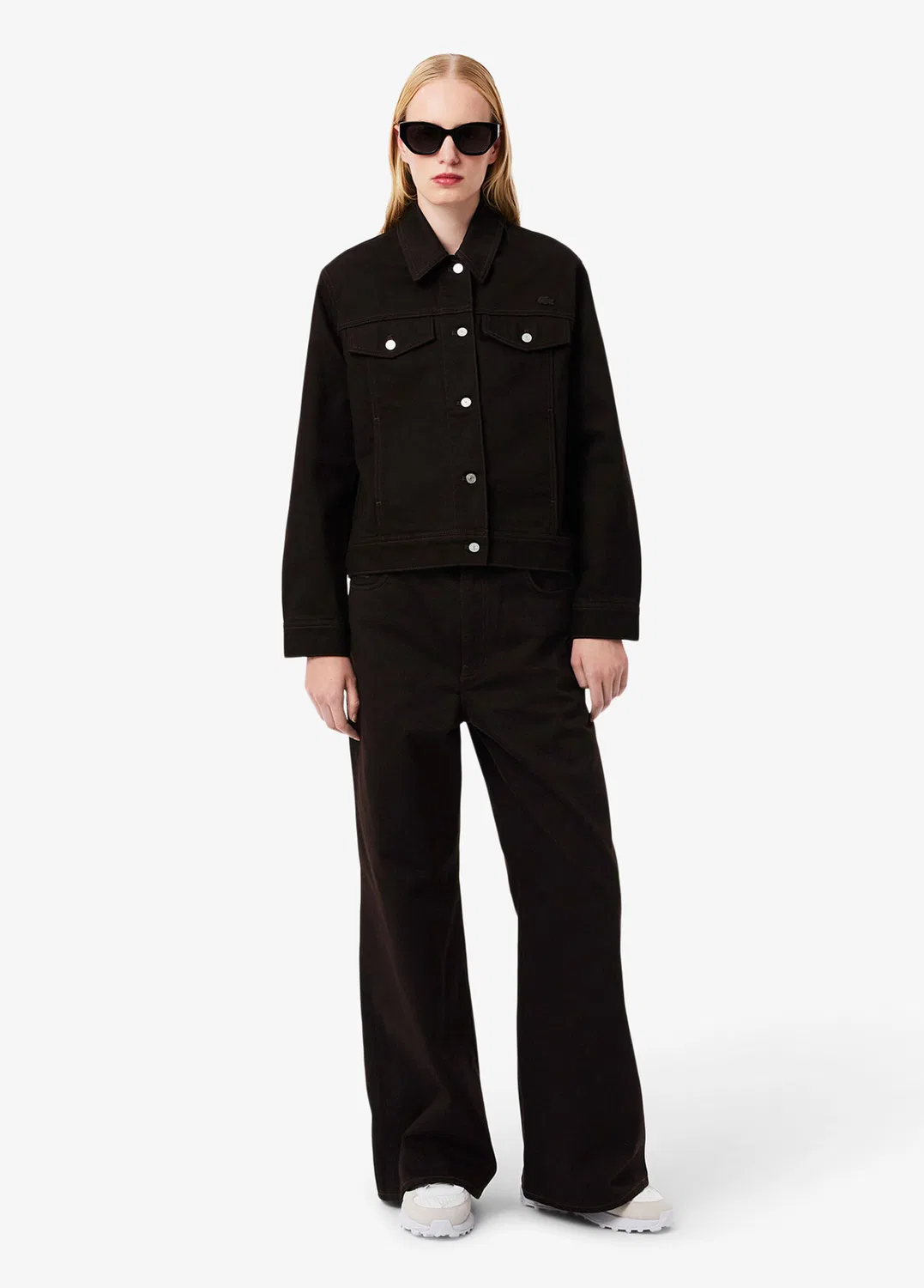 Джинсы Lacoste Wide Leg, коричневые — фото 2