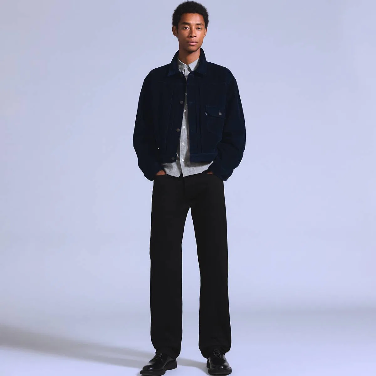 Мужские джинсы Anchor свободного кроя с кромкой Levi's, Black Rinse - Black