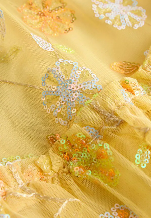 

Коктейльное платье/вечернее платье прямого кроя, украшенное пайетками. Next, Yellow