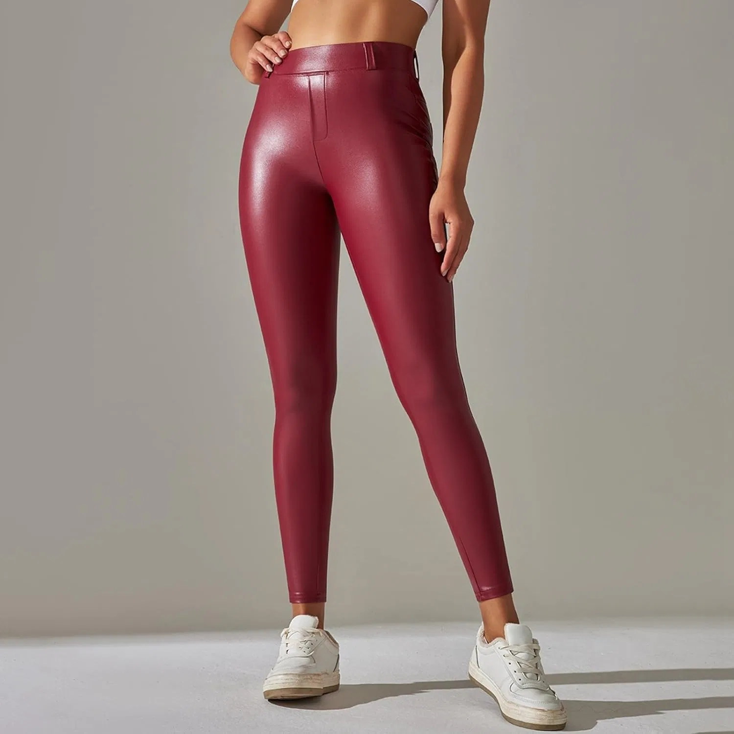 Леггинсы женские для йоги с флисом, бренд Generic, цвет Red — фото 2