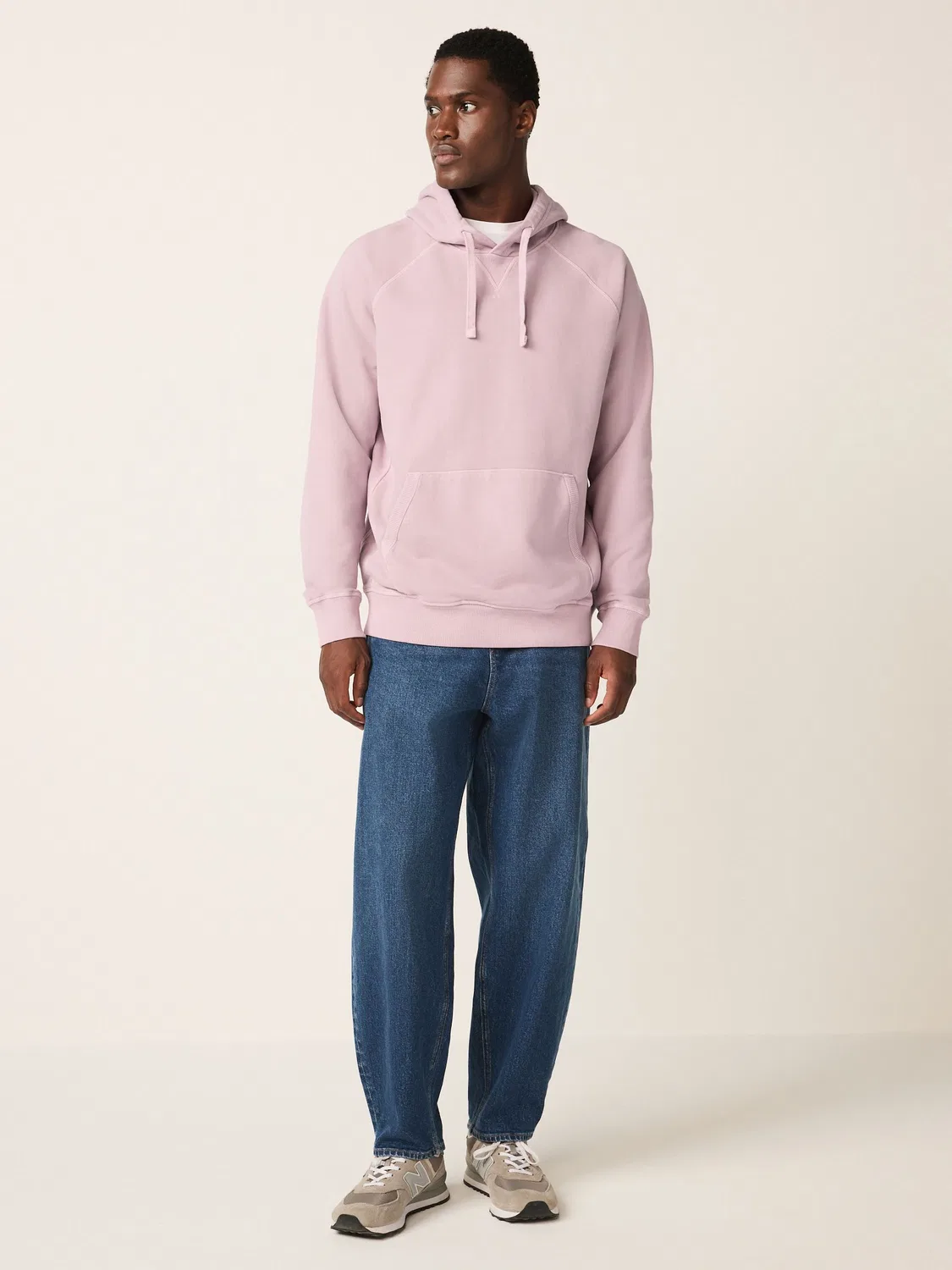 Худи оверсайз, модель Overhead Garment Washed Next, розовый — фото 4