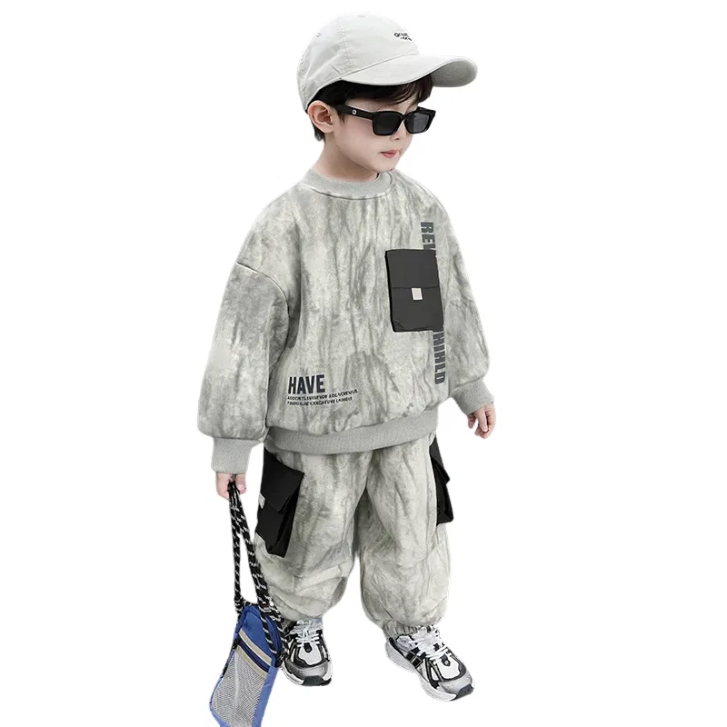 Детский спортивный комплект для мальчиков из хлопка Lanza, Beige Gray