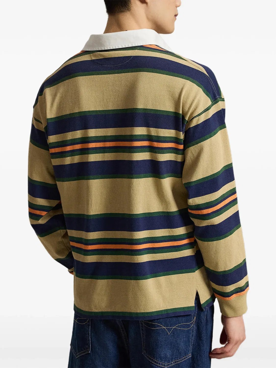 Хлопковый джемпер-поло в полоску Polo Ralph Lauren, нейтральные — фото 2