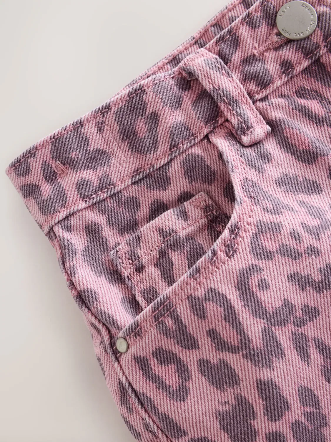 Шорты джинсовые с бахромой, Pink Leopard Animal Print Next, розовый — фото 4