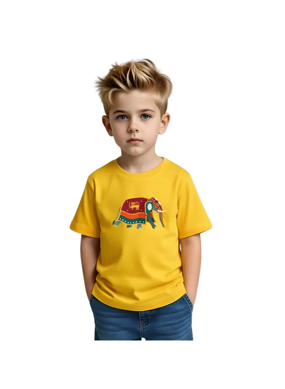 Футболка с принтом ко Дню независимости Шри-Ланки для мальчика Printshop4Me, желтый