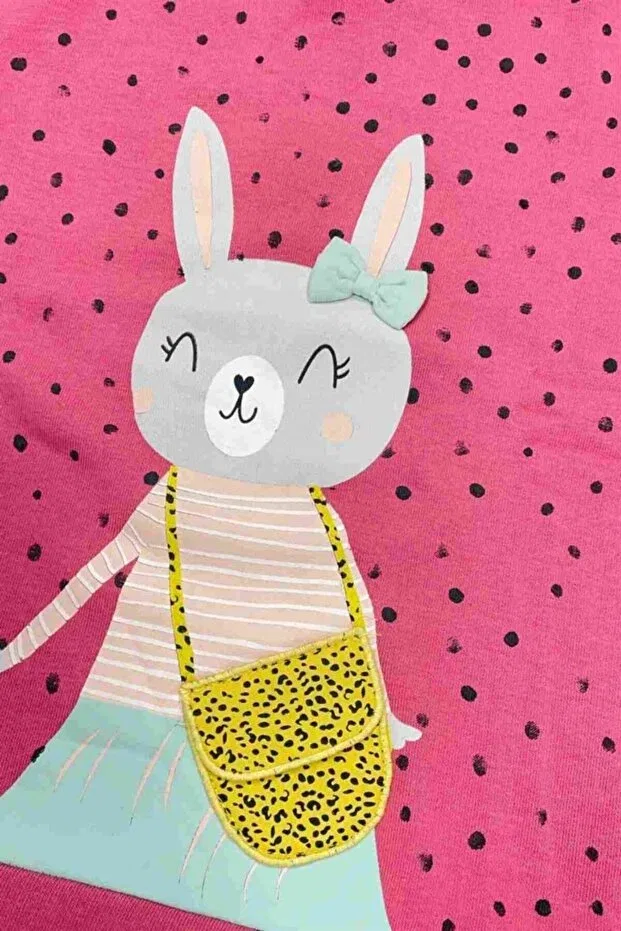 Детские свитшот для девочек с принтом Fuchsia Rabbit Ipek Atlas, Multicolor — фото 2