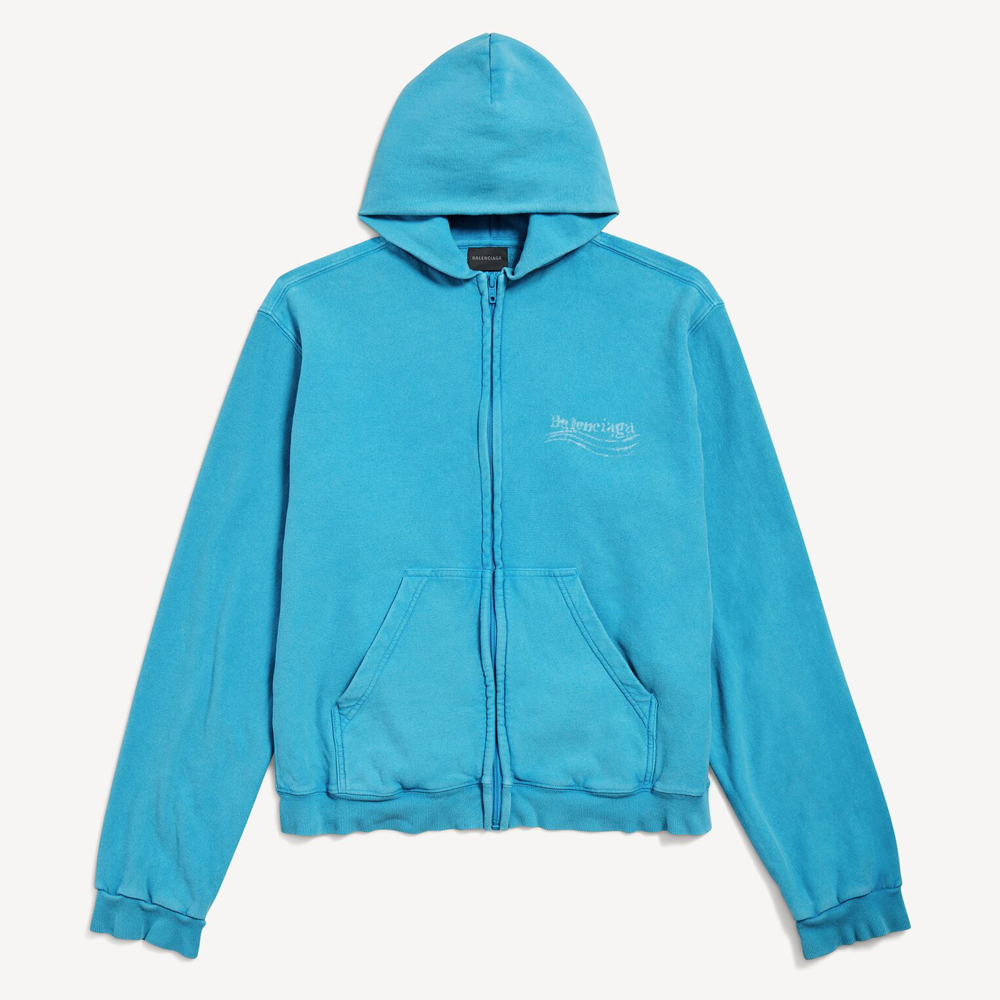 Толстовка Balenciaga Washed Crayon Political Zip-Up, голубой
