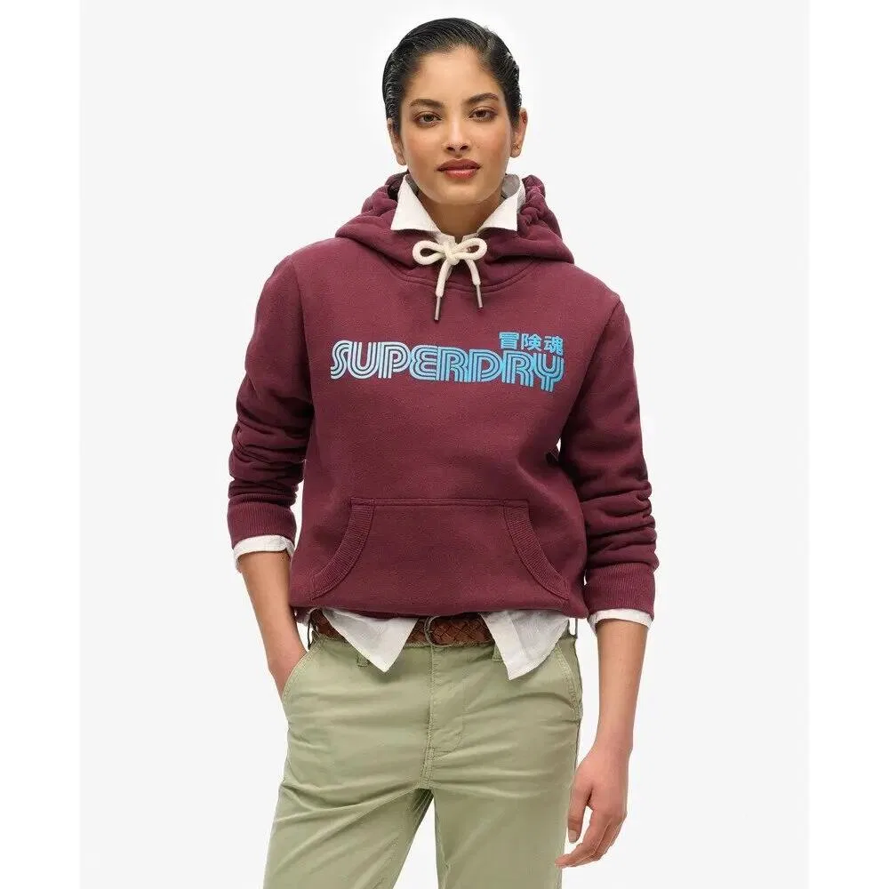 Женское худи с принтом Faded Core Superdry, Violett — фото 3