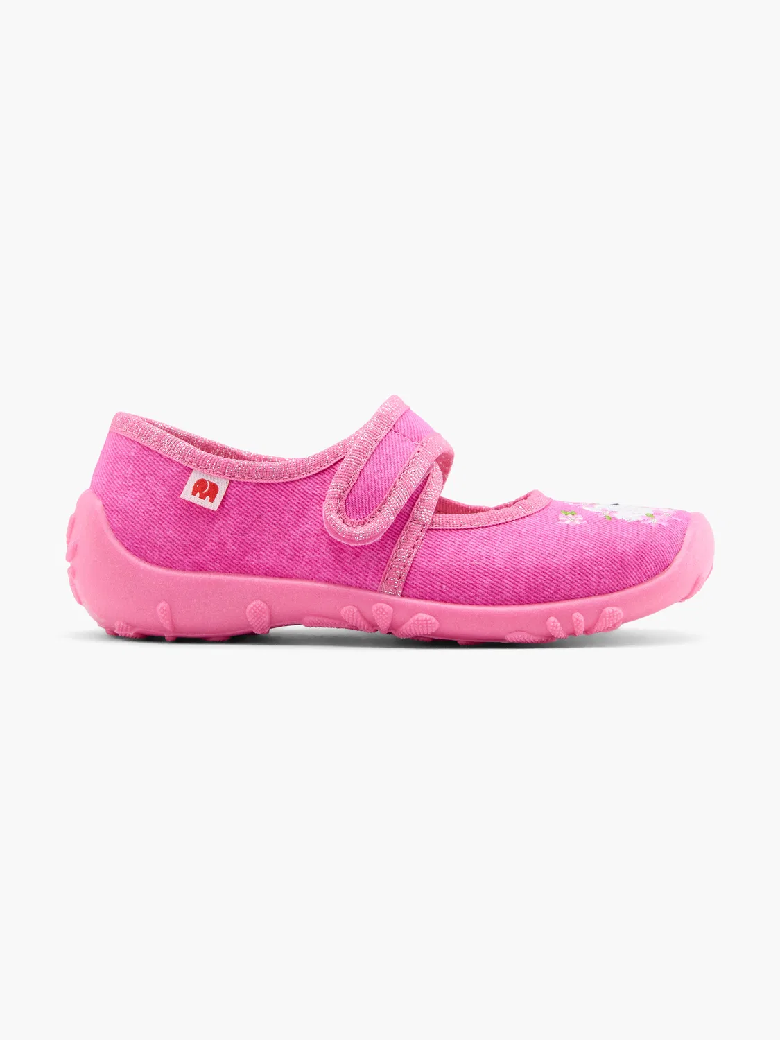 Детские закрытые тапочки на липучке Elefanten, цвет Fuchsia