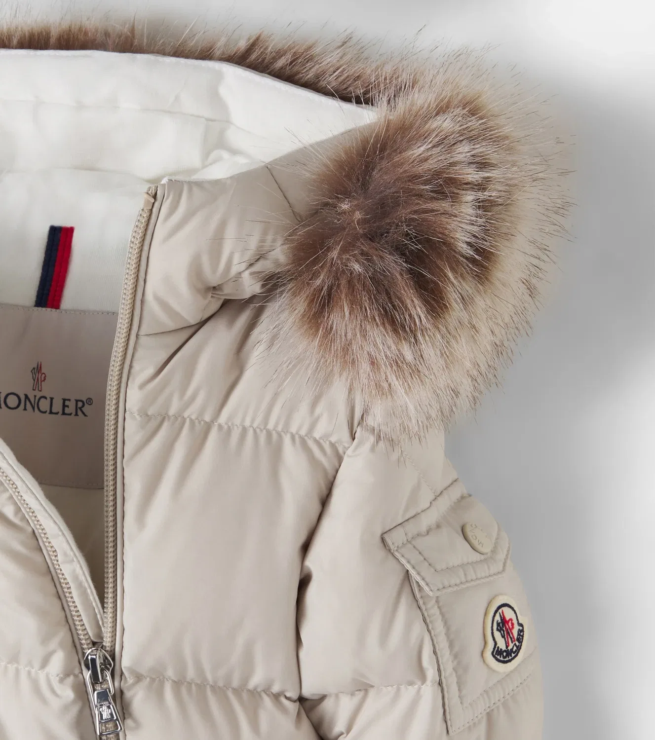 Легкая куртка Moncler Enfant, бежевый — фото 4