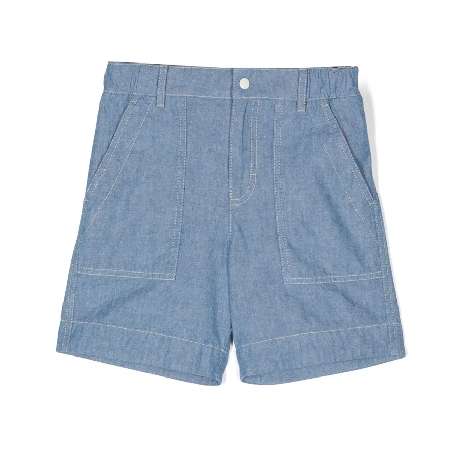 Шорты хлопковые с логотипом Moncler Kids Logo Patch Cotton Shorts Moncler, Medium Blue
