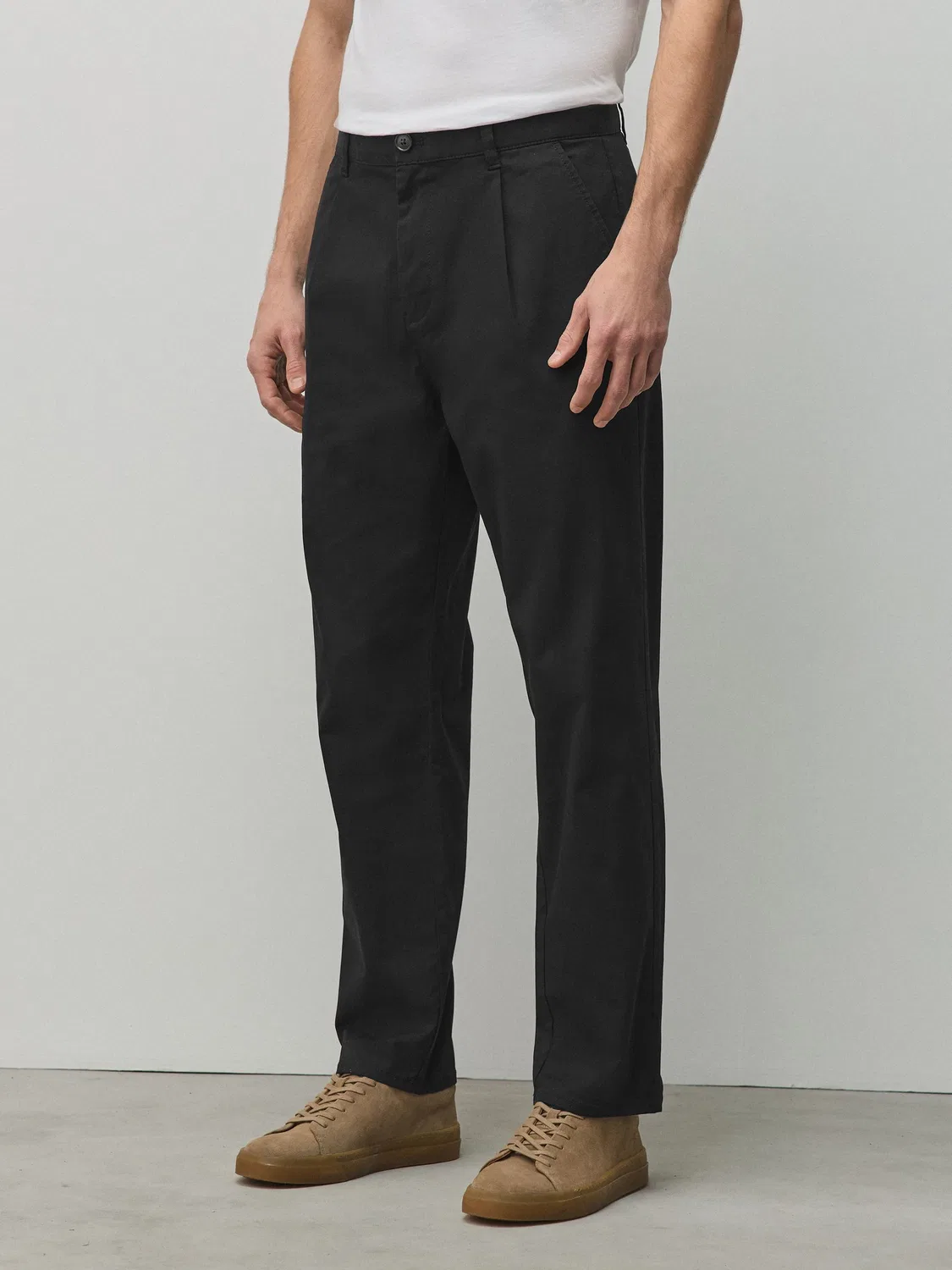 Брюки чинос, Regular Tapered Fit Next, черные