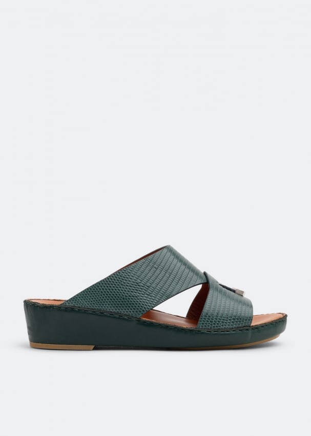 

Сандалии PRIVATE COLLECTION Piega lizard sandals, зеленый