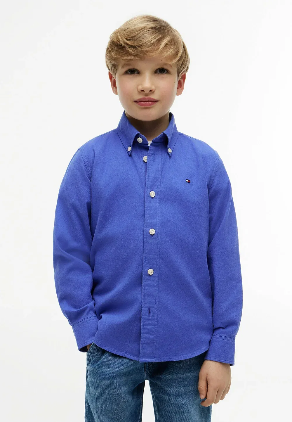 Рубашка с флагом Оксфорд (длина) - рубашка Tommy Hilfiger, Noble Blue — фото 2