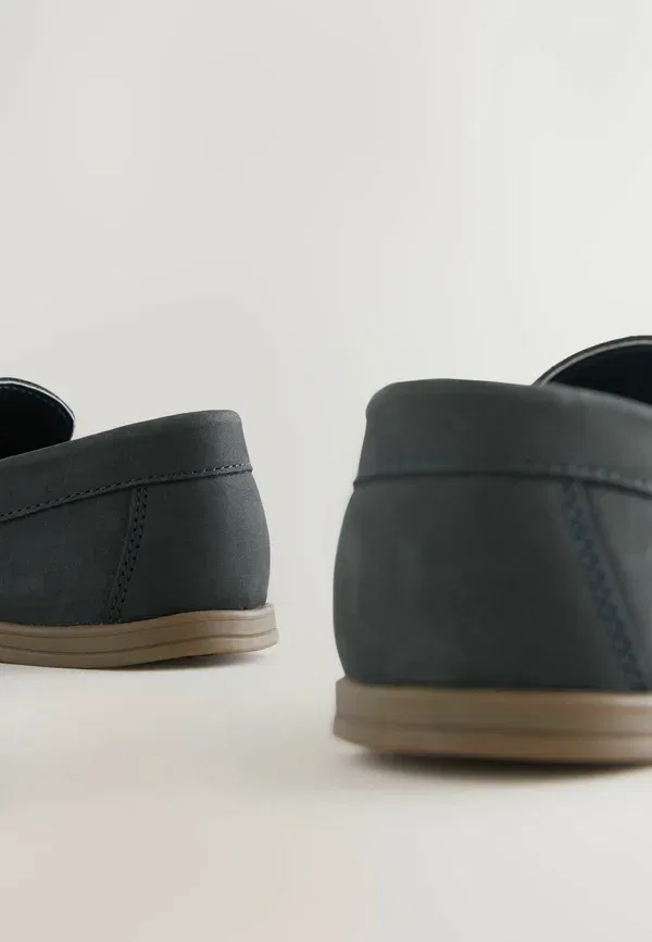 Туфли кожаные Regular fit - penny loafers - moccasins Next, темно-синий Leather — фото 3