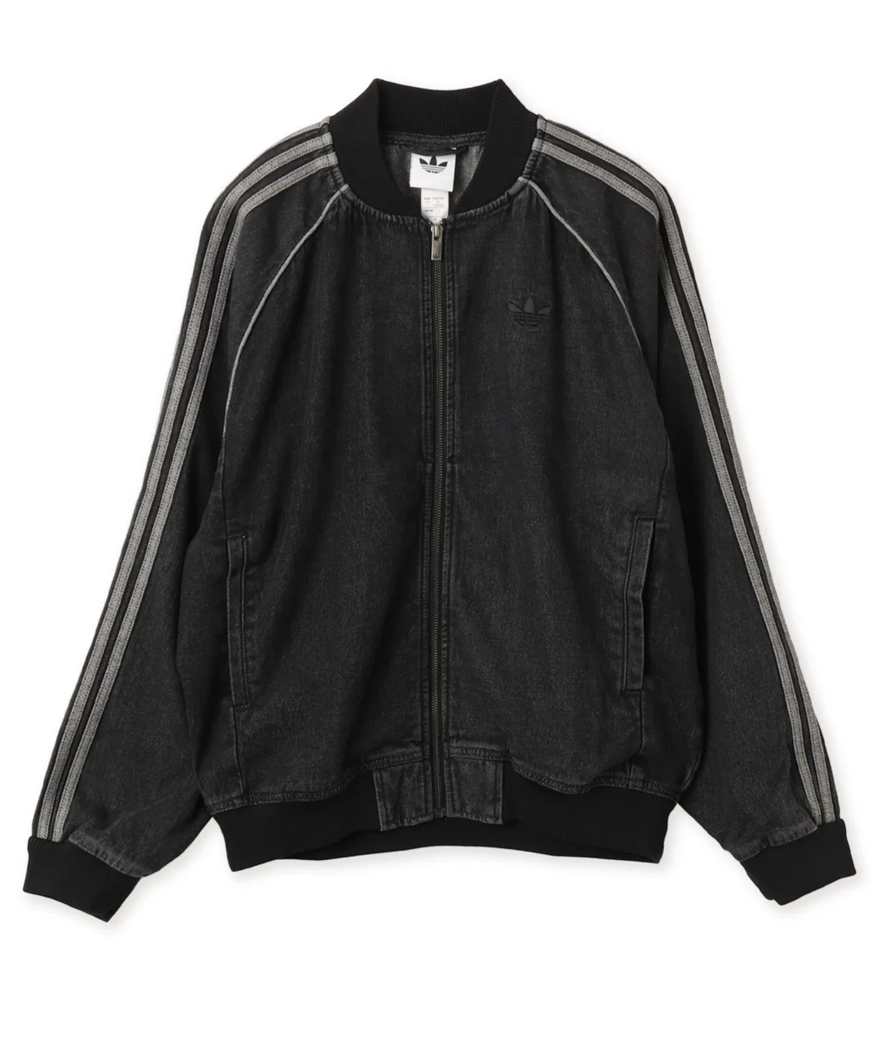 Мужская джинсовая куртка с молнией, свободного кроя, Adidas, Black