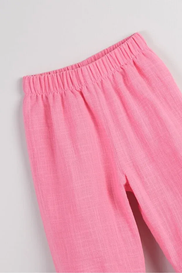 Детские брюки для девочек хлопковые свободного кроя Bondberro, Candy Pink — фото 2