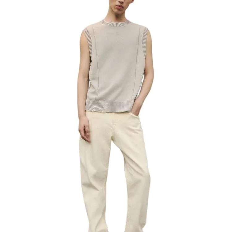Мужская майка с круглым вырезом Pearl Gray ZARA — фото 4