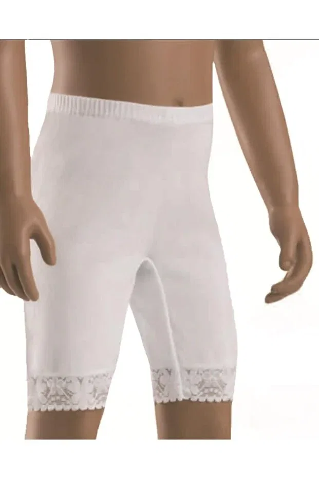 Детские трусы для девочек хлопковые с кружевом комплект 6 шт Pack of 6 lace girls ribbed long johns panties 30301 Şahin, White