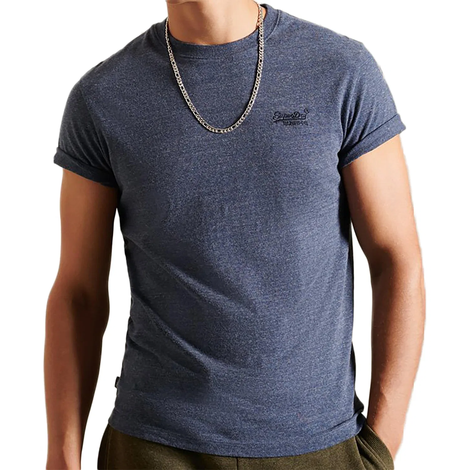 Мужская хлопковая футболка Superdry Vintage Logo, Blau Konigsblau Dunkelgrau