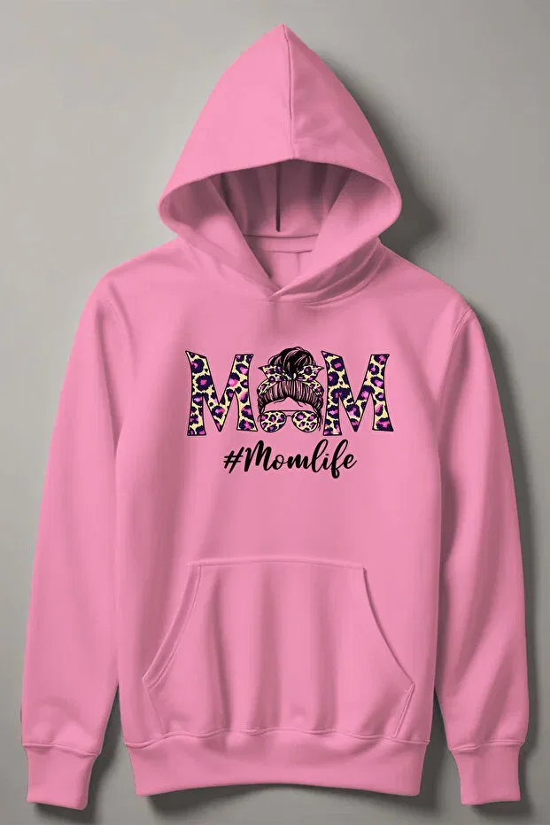 Детское худи для девочек с принтом Leopard Mom Life Myada, Pink