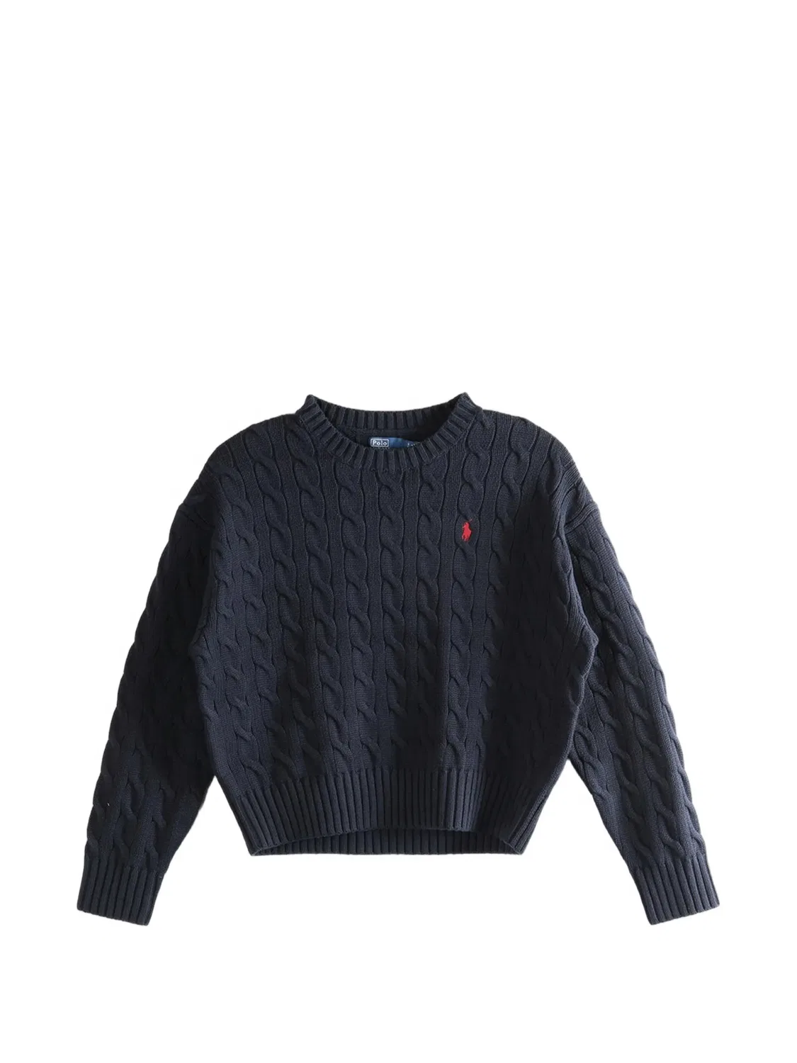 Кашемировый свитер с кабельной вязкой Polo Ralph Lauren, темно-синий