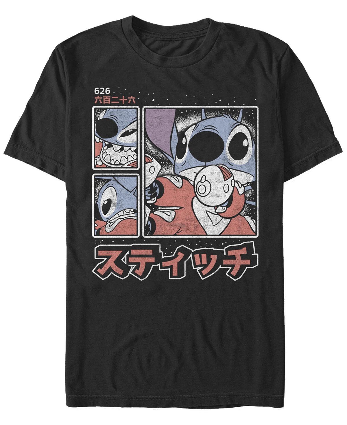 

Мужская футболка с коротким рукавом lilo stitch stitch kanji Fifth Sun, черный