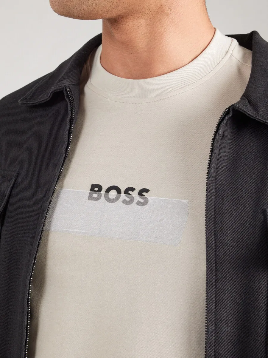 Рубашка BOSS светло-бежевого цвета — фото 2