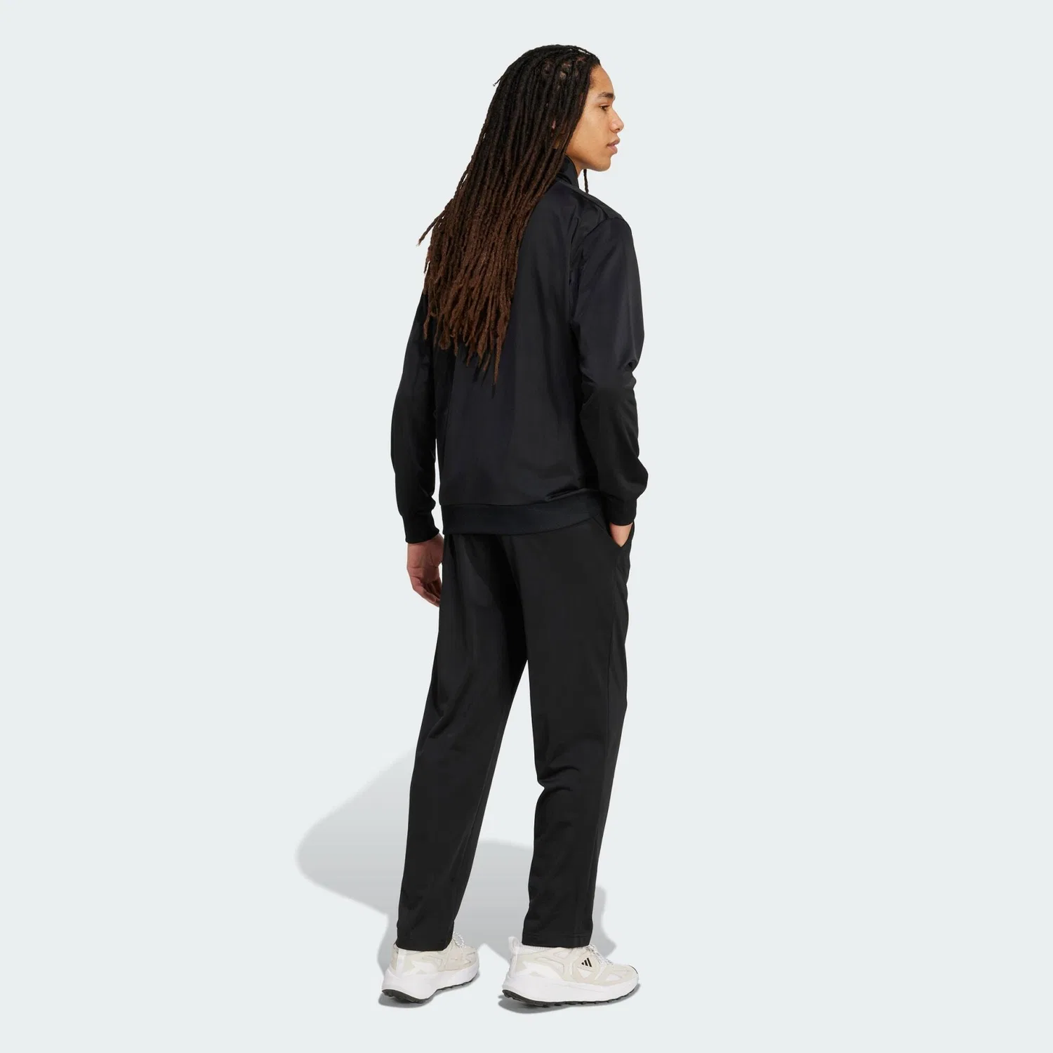 Мужской спортивный костюм с высоким воротником Linear Adidas, Schwarz — фото 3